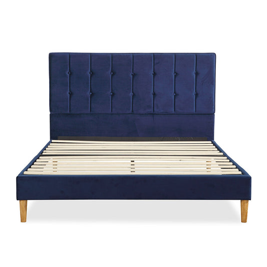 Levede Bed Frame Queen Size Mattress Blue-0