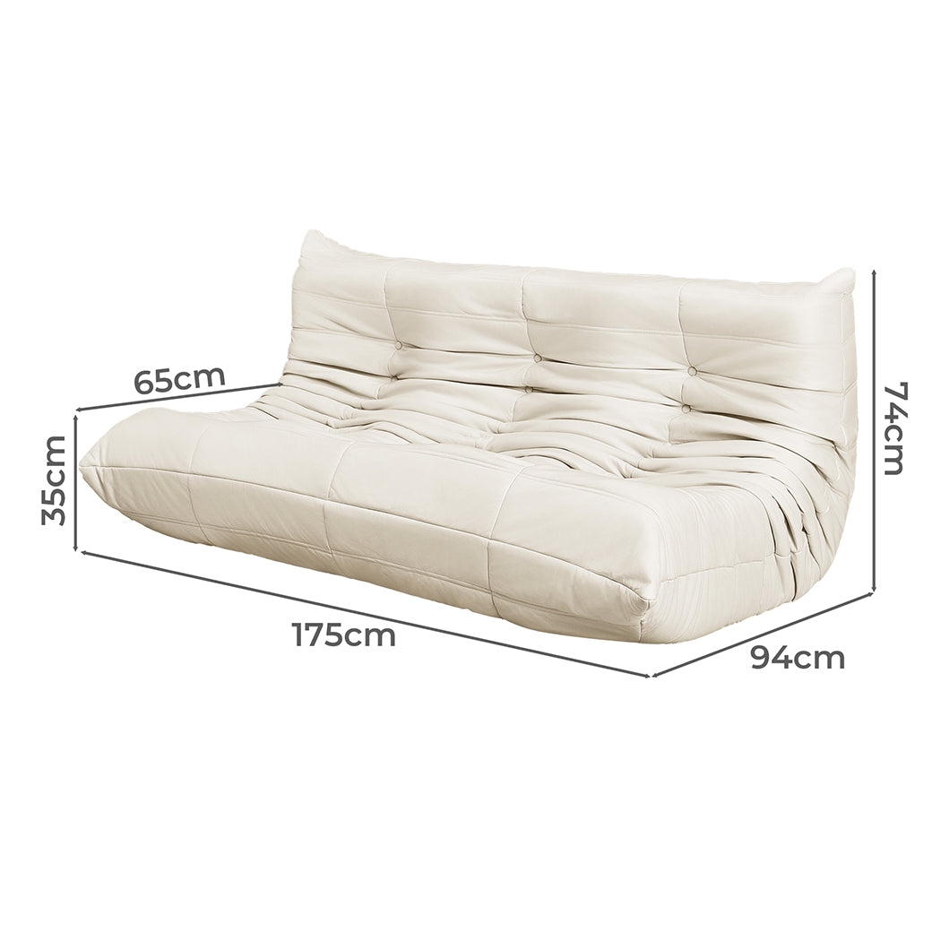 Levede 3 Seaters Floor Sofa Caterpillar Lounge-1