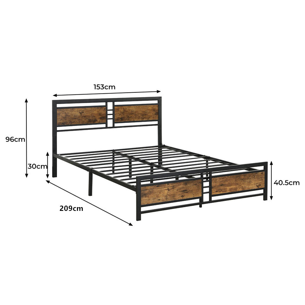 Levede Metal Bed Frame Queen Mattress-1