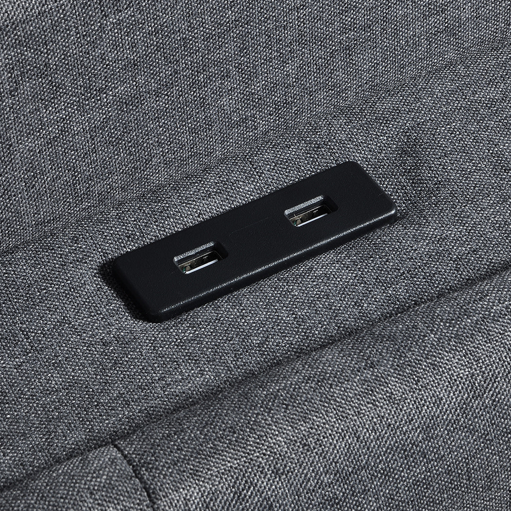 Levede Queen Bed Frame Gas Lift LED Light-2