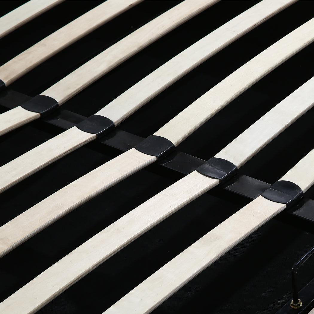 Levede Fabric Bed Frame King Tufted Dark Grey-2006733222549000196