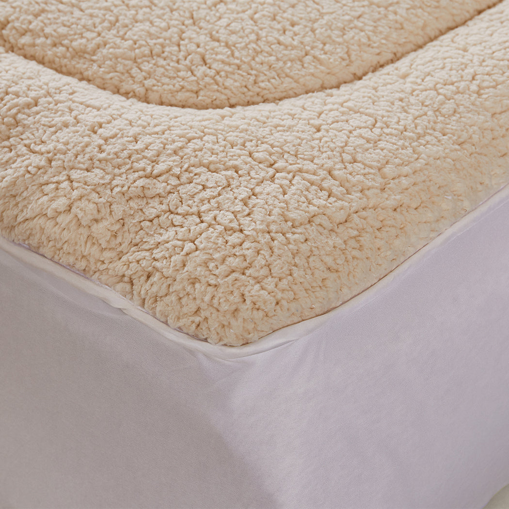 DreamZ Mattress Topper 100% Wool Underlay Queen-3