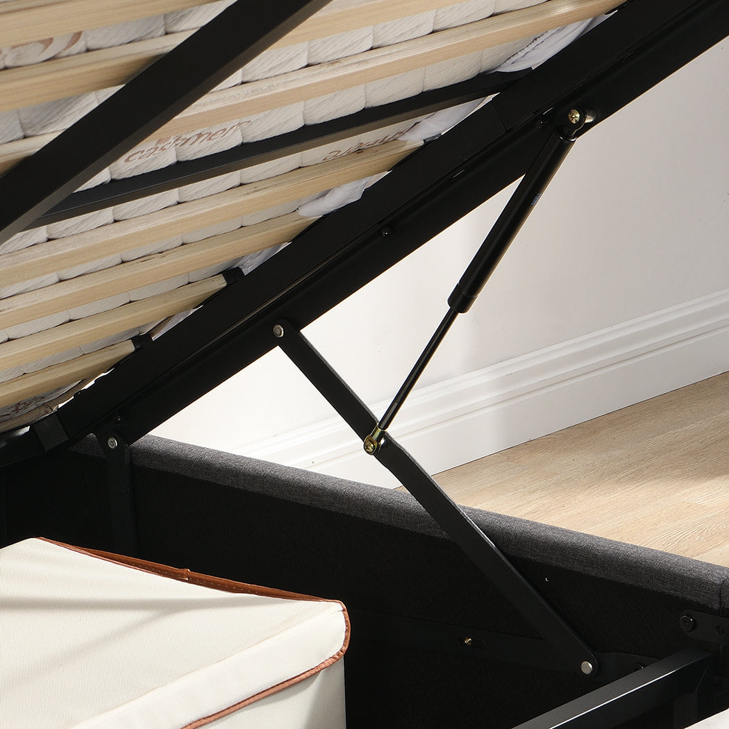 Levede Queen Bed Frame Gas Lift LED Light-3