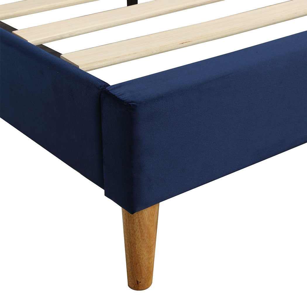 Levede Bed Frame Queen Size Mattress Blue-3