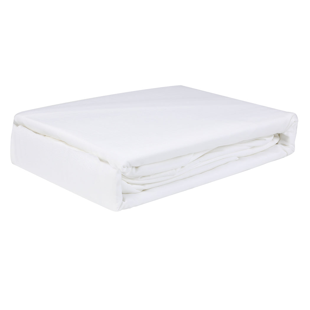 Dreamz 4pcs Queen Size 100% Bamboo Bed Sheet Set in White Colour-4