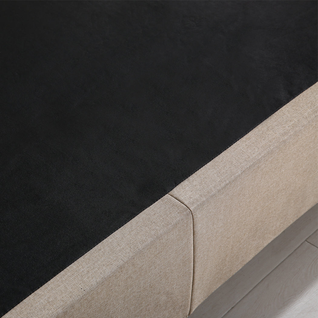 Levede Fabric Bed Frame Double Gas Lift Double Beige-2006733222205067269