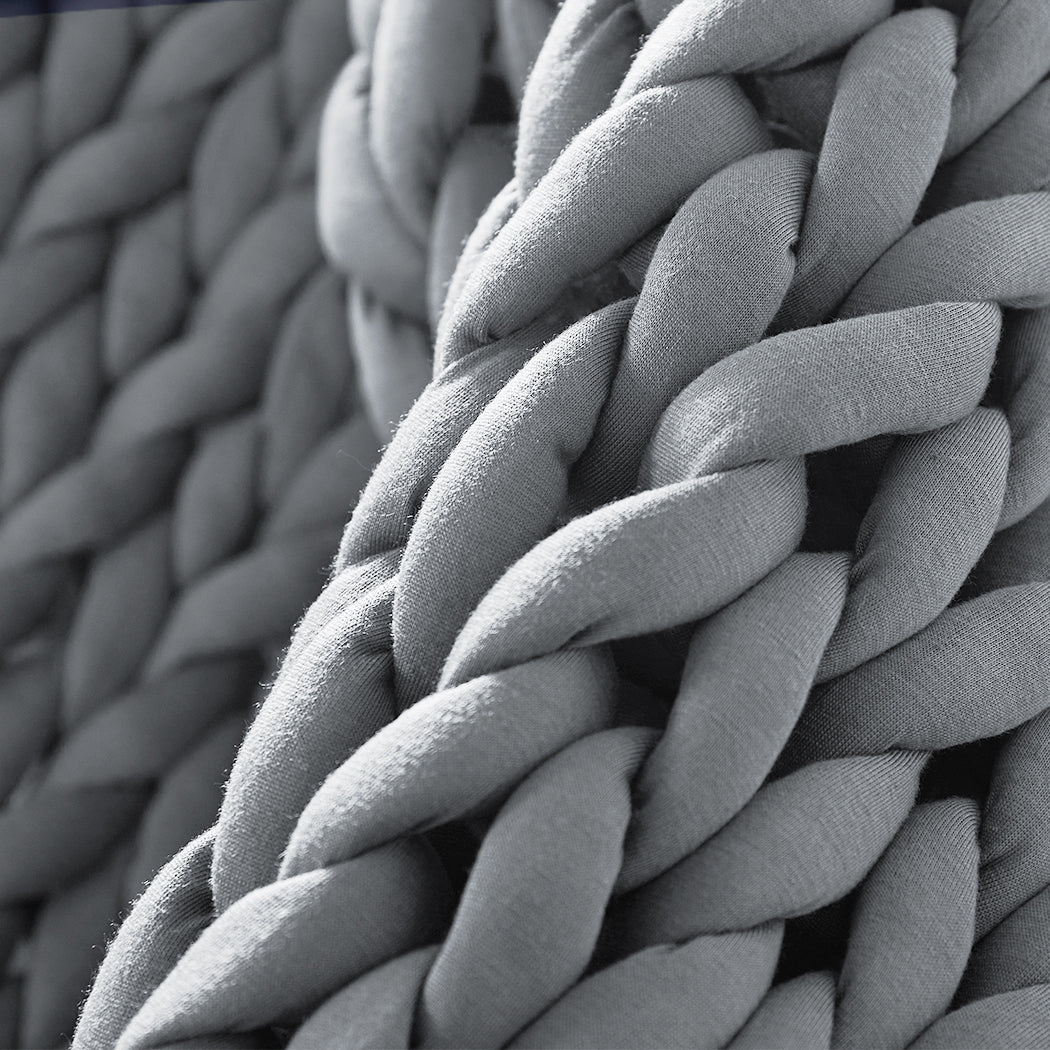 Dreamz Knitted Weighted Blanket Chunky Grey Kids-4